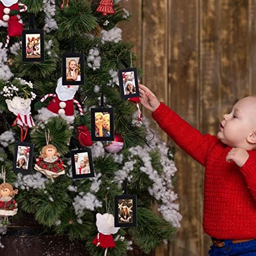 Jetec 8 חלקים לחג המולד תלויה תמונה קישוטי מסגרת קישוטי חג המולד של משפחת צילום מסגרות מסגרות עץ חג המולד מסגרות תמונה לצילום תמונה
