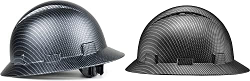 Acerpal 2 חבילות כובע קשיח מלא שופע - עבודות הבנייה של OSHA קסדת בטיחות, סיבי פחמן עם 6 נקודות מתאמת מתכוונת.