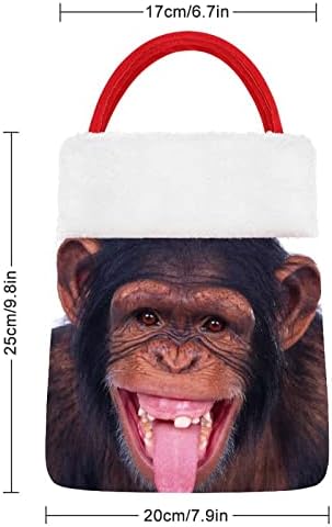 גדול קוף אורנגוטן פנים חג המולד שקיות חמוד לשאת אחסון פאוץ כיס עבור סוכריות מתנת חג המולד עץ תליית דקורטיבי