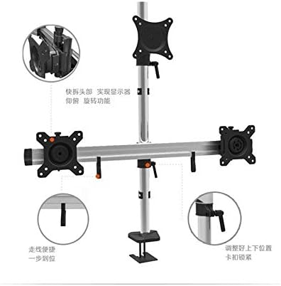 15 ~ 27 מחזיק צג מסך משולש תנועה מלאה תנועה אלומיניום סגסוגת שולחן עבודה הידוק/ צמרת תצוגה משולשת הרכבה DH-WP01