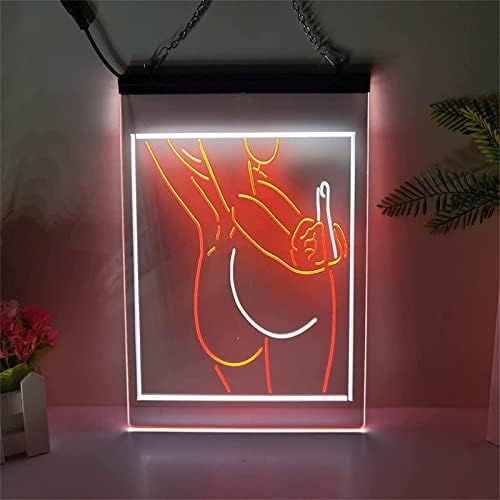 DVTEL נשים עירום תחתון ניאון שלט LED דוגמנות אור אותיות זוהרות שלט לוח אקרילי ניאון אור דקורטיבי, 30x40 סמ מסעדה ברון בר קפה קפה