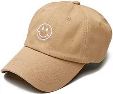 חיוך פנים בייסבול כובע-אופנתי רקום נהג משאית כובע לנשים. טרנדי, אור משקל מתכוונן חמוד כובעי לקיץ
