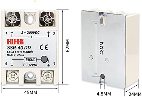 קניד 1 יח 'SSR-10DD/ 25DD/ 40DD DC בקרת DC SSR מעטפת לבנה ממסר מצב מוצק שלב יחיד ללא כיסוי פלסטיק