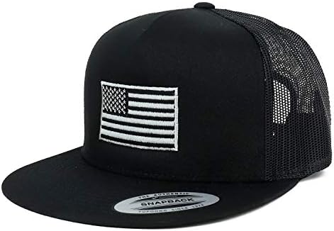 דגל אמריקאי רקום עם 5 פאנלים כובע רשת שטוח
