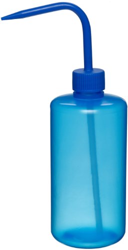 אזלון 506915-0006 500 מל, בקבוק שטיפת כתפיים משופע כחול עם תווית איזופרופנול