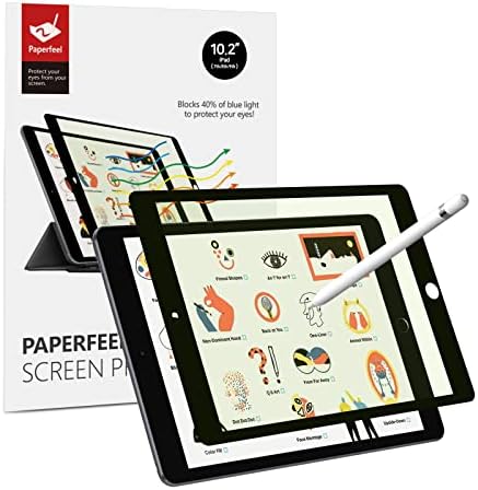 Bersem Paperfeel Pro Pro Anti-Blue Light Protector תואם לדור ה- 9/8/7 של iPad, הסרת הסנוור/הגנה על עיניים מפני קרן כחולה/תואם לעט אפל
