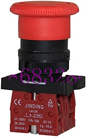 JDNN LA136 550V 10A IP55 ללא עצירת חירום מתג לחצן לחצן מיקרו -חשמלי בקרה מתג כפתור פטריות למניף חשמלי -
