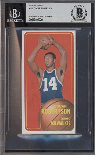 100 אוסקר רוברטסון חוף - 1970 כרטיסי כדורסל טופפס מדורגים BGS Auto - כרטיסי כדורסל לא חתומים