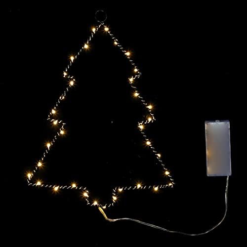 עיצוב הבית של Valiclud 5 יחידות אורות בצורת עץ חג המולד מתכת חג המולד עץ קיר קיר לילה נורות חלון קל לקישוטים לחג המולד תפאורה לחג המולד