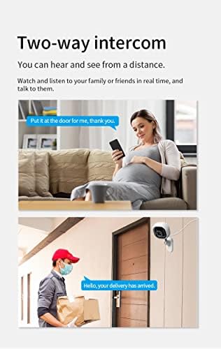 מצלמת אבטחה מקורה HD HD Care עבור צג תינוקות, איתור תנועת מצלמות כלבים, אבטחת בית, אינטרקום קול דו כיווני, אחסון כרטיסי SD, עובד עם iOS/Android