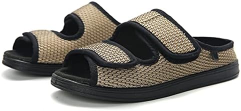 נעלי סוכרת של Gycdwjh, נעלי סוכרת לרשת נושמת של גברים נושמים סנדלי בוהן פתוחים תמיכה בבצקת פלנטאר פשיטיס דלקת מפרקים נעלי בית.