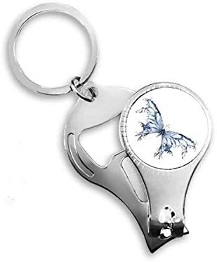 פרפר כחול עפיפון עפיפון ארט דקו מתנה לאופנה מסמר ניפר טבעת מפתח שרשרת מפתח פתיחת בקבוקי בקבוק