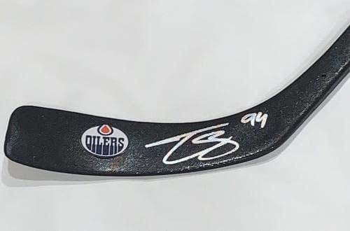 טייסון בארי חתום הוקי מקל אדמונטון אוילרס חתימה - מקלות NHL עם חתימה