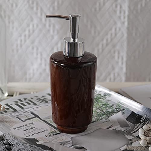 מתקן סבון קרמיקה של Huijie עם משאבה למטבח אמבטיה - 320 מל בקבוק שמפו בצבע אחיד בסגנון נורדי, בקבוק סבון יד נוזלי.