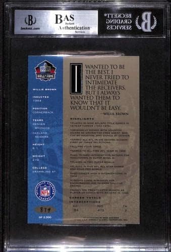 13 ווילי בראון - 1998 RON MIX HOF PLATINUM AUTOS כרטיסי כדורגל מדורגים BGS AUTO - כדורגל חתימה