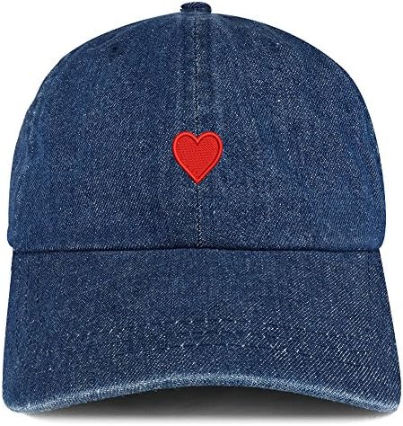 חנות הלבשה אופנתית רגשון לב רקום כובע ג'ינס כובע אבא