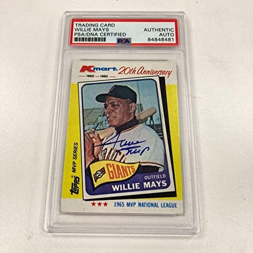 1982 Topps Willie Mays חתום כרטיס בייסבול חתימה PSA DNA - כרטיסי חתימה של בייסבול.