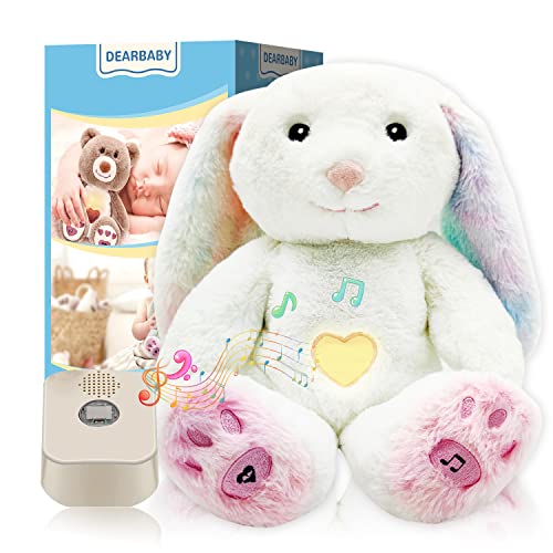 Dearbaby Baby Sleep Soety, צעצועים לתינוק מכונת צליל רעש לתינוק, מכונת רעש לתינוק Soy Soy Cry מתנות למקלחת לתינוקות אוטומטית טיימר, הרגיעו ארנב מתכרבל עוזר לילדים ללכת לישון מהר יותר