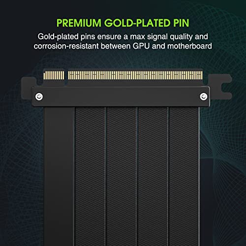 Vetroo Black Premium PCIE 4.0 X16 Riser Riser, EMI מוגן על Extender Extender במהירות גבוהה PCI Express Gen 4 לכרטיס גרפי