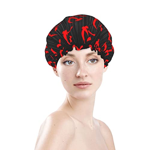 נשים לשימוש חוזר כובע שיער שולי אדום חץ אדום שכבות כפולות שחורות
