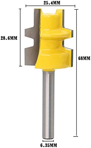 Dlltec qinlu -cnc נתב נתב דבק סיביות משותפת - בינוני - שוק 1/4 אינץ ' - חותך טנון חותך עץ לכלים, חוזק ושימוש בחיים ארוכים