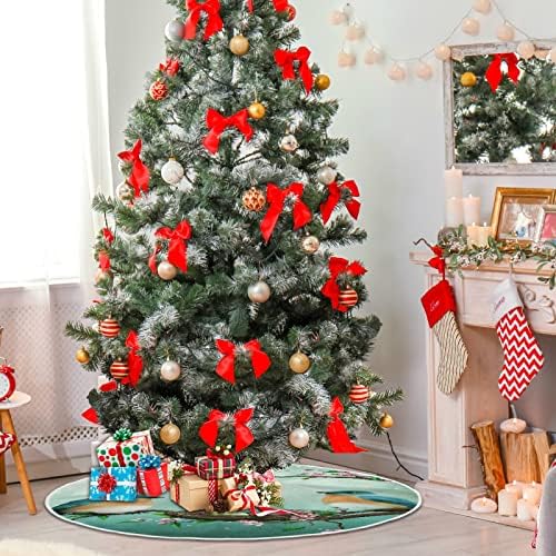 קישוט חצאית עץ חג המולד של Alaza, קישוט חצאית מיני עץ מיני קטן 35.4 אינץ 'עם ביצי פסחא ציפור על עץ לחופשת חג הפסח