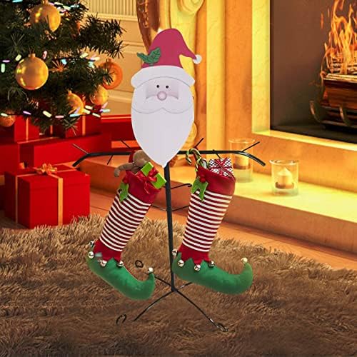 מחזיק חג המולד של גנום גנום סולארי עם תליוני השלג-נוזל למראה מגרש בודד וקישוט ותלוי קישוט ג'ירפה