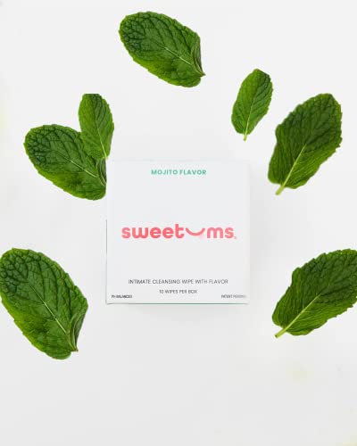 Sweetums מגבונים נשיים לנשים, עטופים בנפרד - pH מגבונים אינטימיים מאוזנים - חבילה של 10