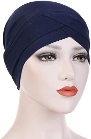 כובע טורבן לנשים בצבע אחיד שעועיות הודו לבגדי ראש מוסלמים כובע טורבן טורבן כימיה כפה כימיה עטיפה ראשית
