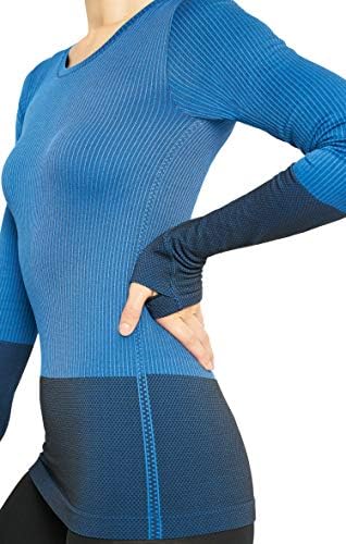 צמרות אימון תרמיות של שרוול ארוך לנשים - חולצות טריקו בכושר יבש עם חורי אגודל