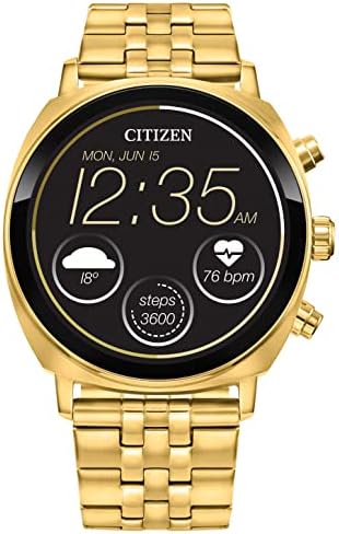 Citizen CZ SMART 41 ממ יוניסקס קז'ואל ורד זהב שעון חכם עם אפליקציית YouQ הכוללת את IBM Watson® AI ו- NASA Research, מסך מגע, Wear OS מאת Google ™, GPS, Tracker Grasser & CZ Smart Pink Strap