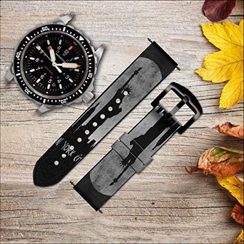 CA0576 עיר ניו יורק עור וסיליקון רצועת שעונים חכמה לרצועת שעון כף היד SmartWatch Smart Watch גודל