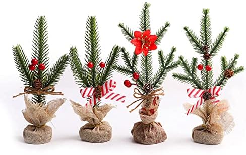 קישוטי עץ חג המולד מלאכותי לשולחן חג המולד תפאורה מיני עץ חג המולד עץ חג המולד אדום אורן אורן פשתן שולחן שולחן פריסת קניון קניון קניון חדר שינה אטמוספרה