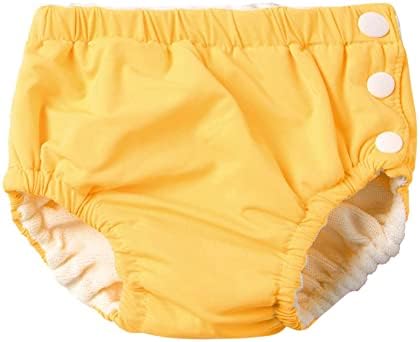פעוט לשימוש חוזר לשחות חיתול תינוק בני בנות רחיץ בגד ים לשחות שיעור בגדי ים מכנסיים צהוב 6-9 חודשים