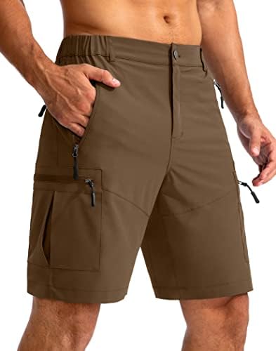 מכנסי מטען לטיולי גברים של פודולה מכנסיים קצרים 9 עבודות חיצוניות קלות למכנסיים קצרים לגברים מטיילים קמפינג גולף מזדמן עם 5 כיסי רוכסן