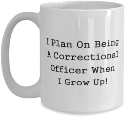 קצין כליאה ספל, אני מתכנן להיות קצין כליאה כשאגדל!, חידוש ייחודי מתנת רעיונות עבור כליאה קצין, קפה ספל תה כוס לבן 15 עוז.