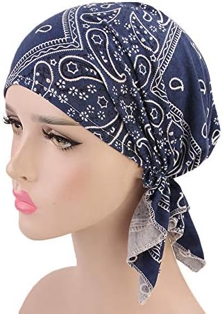 נשים לפרוע טורבן כובע אופנה הדפסת אתני לעטוף טורבן כובע רך קומפי ראש כורכת לנשים קפלים שיער מכסה