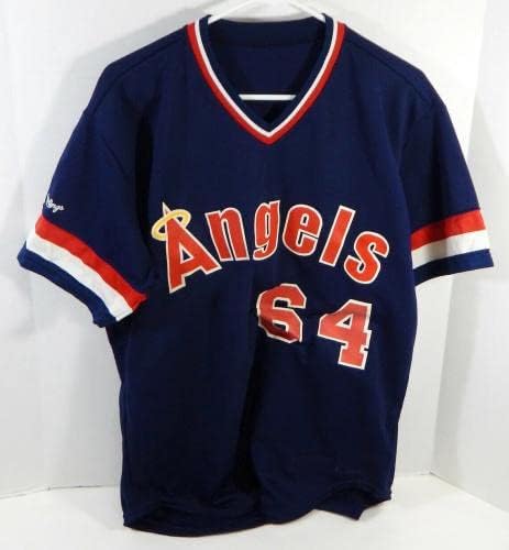 1987 Angels California 64 משחק השתמש בתרגול חבטות חיל הים של חיל הים 46 DP22333 - משחק גופיות MLB משומשות