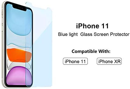 מגן מסך זכוכית לאייפון 11 / אייפון 6.1 אינץ ' 3-מארז, מגן מסך זכוכית מחוסמת נגד אור כחול לאייפון 11 / אייפון.