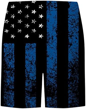 מכנסיים שחייה לגברים יבש מהיר 5 inseam את דגל האמריקני גזעי גזעים לחוף ים חוף ביג בגדי ים עם אניה רשת
