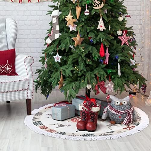 חצאית עץ חג המולד עם ציצית, צללית כלב חג המולד מחצלת עץ עץ חג המולד, חצאית עץ חורף 30 , קישוטי חג המולד שלג מחצלת לקישוטי מסיבת חג חורף עיצוב בית השנה החדשה