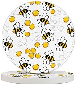 תחתיות כוסות עגולות למשקאות דבורת דבש דבורת דבורת דבורת דבור