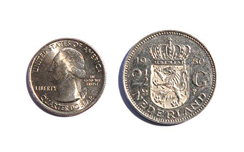 1980 NL הולנד 2½ גולדן - מטבע ג'וליאנה כמעט ללא מחזור
