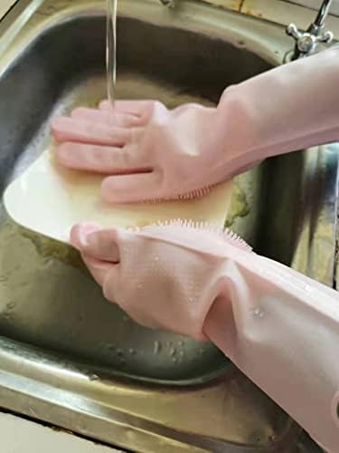 ניקוי ספוג כפפות לשטיפת כלים ניקוי קרצוף כפפת לעבודות בית, מטבח, אמבטיה ניקוי 1 זוג גדול