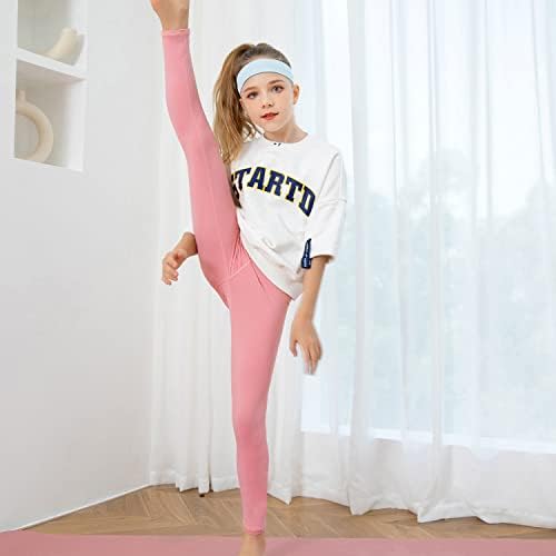 בנות חותלות אתלטיות נמתחות ריקוד אימון יוגה פעילה מכנסיים רזים צמודים מותניים גבוהים 4-13 שנים