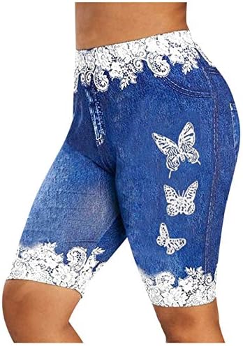 מכנסיים קצרים ז'אן חמאה זבוב פו פו ג'יגינג הדפס ג'ינס פלוס מכנסי נשים מזדמנים בגודל נשים פלוס נשים מזדמנים פיג'מה
