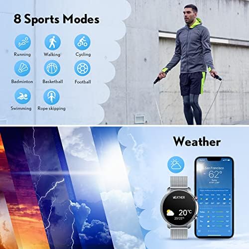 שעונים חכמים של Taopon לנשים גברים 1.32 '' מסך מגע IP68 שעון דיגיטלי אטום למים עבור גשש כושר של אנדרואיד iOS עם GPS Bluetooth צג דופק דופק קלוריות צג Sports Smartwatch