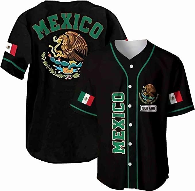 התאמה אישית מקסיקו מקסיקני איגל AOP בייסבול ג'רזי יוניסקס XS-5XL, ג'רזי בייסבול מקסיקו, חולצת בייסבול מקסיקו