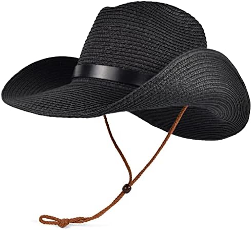 איינסקי יוניסקס קש קאובוי כובע בוקרת כובע, לכובע תקליטונים שמש כובע רחב בירם פדורה פנמה כובע עבור גברים & מגבר; נשים