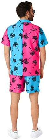 התנגדות קומבו של קיץ - סט תואם של שני חלקים לגברים - ללבוש שחייה בחוף - כולל חולצה וקצרה